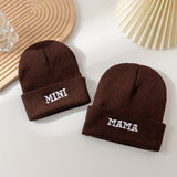 Parent-Child Set Soft Touch Cotton Beanie - Skullies & Beanies for Women, Stylish Solid Color Knitted Hat, Elasticity, Lightweight, Versatile Headwear, Caps for All Seasons, Daily Wear, Outdoor Activities