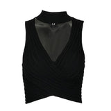 HULIANFU 2025 2025 trade women's clothing summer ins neck Spice Girls bm knitted top outer wear inside women's small suspender vest