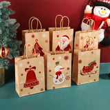 10-Pack Christmas Gift Tote Bags with Santa, Reindeer, Sleigh Designs - Multipurpose Paper Goodie Bags for Holiday Treats, Parties, and Events