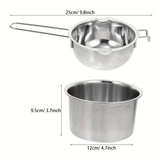 2 Pcs Stainless Steel Double Boiler Pot Chocolate Melting Pot Soap Candle Candy Making Tool Kit Wax Melting Heat Proof Bowl For Melting Chocolate, Butter, Cheese, Caramel, Candy, Candle, Wax