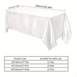 1pc Luxury Polyester Rectangle Tablecloth - Waterproof and Oil-Proof Satin Tablecover for Picnic, Holiday Party, Home Decor, Camping, and Wedding Banquet - Easy to Clean, Stain Resistant, and Durable Table Cloth with Simple Style Design