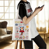 90s Christmas Movie-Inspired Canvas Tote Bag - Fashionable Shoulder Bag for Women, Perfect for Shopping & Holiday Gifts