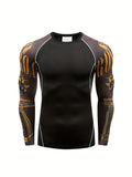 Men's Slim Fit Colour Block Tee - Comfy, Breathable, High Stretch, Quick Dry, Long Sleeve, Outdoor Clothing for Active Men