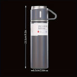 1pc/1 Set Insulated Vacuum Flask - 500ml/16.9oz Thermal Water Bottle with 2 Extra Cup Lids, Keeps Hot and Cold for Hours, Perfect for Travel, Summer, Winter, and Gifts