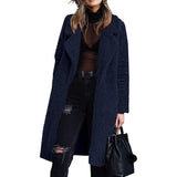 hulianfu Women's Fuzzy Fleece Lapel Open Front Long Cardigan Coat Faux Fur Warm Winter Outwear Jackets Jacket Women  Plus Size Fur Coat