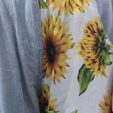 New Trend Sunflowers Printed Light Blue Jeans fit women young Girls soft denim long pant patchwork Harem hight waist jeans