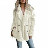 hulianfu Teddy Coat Women Faux Fur Coats Long Sleeve Fluffy Fur Jackets Winter Warm Female Jacket Oversized Women Casual Winter Coat
