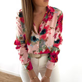 New Floral Blouse Women Turn-down Collar Short Sleeve Fashion Plus Size Casual Blouses Elegant Lady Office Work Shirts Tops