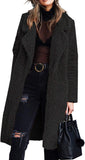 hulianfu Women's Fuzzy Fleece Lapel Open Front Long Cardigan Coat Faux Fur Warm Winter Outwear Jackets Jacket Women  Plus Size Fur Coat