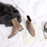 hulianfu new spring shoes Women Boots plus size stretch boots casual flock European and American boots women Pigskin lining insole