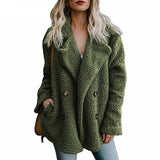 hulianfu Teddy Coat Women Faux Fur Coats Long Sleeve Fluffy Fur Jackets Winter Warm Female Jacket Oversized Women Casual Winter Coat
