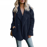 hulianfu Teddy Coat Women Faux Fur Coats Long Sleeve Fluffy Fur Jackets Winter Warm Female Jacket Oversized Women Casual Winter Coat
