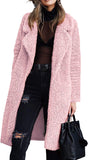 hulianfu Women's Fuzzy Fleece Lapel Open Front Long Cardigan Coat Faux Fur Warm Winter Outwear Jackets Jacket Women  Plus Size Fur Coat