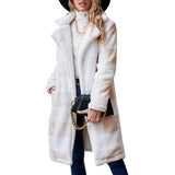hulianfu Women's Fuzzy Fleece Lapel Open Front Long Cardigan Coat Faux Fur Warm Winter Outwear Jackets Jacket Women  Plus Size Fur Coat