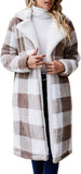 hulianfu Women's Fuzzy Fleece Lapel Open Front Long Cardigan Coat Faux Fur Warm Winter Outwear Jackets Jacket Women  Plus Size Fur Coat