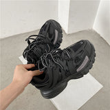 hulianfu Lovely Pink Chunky Sneakers Women Thick Sole Girls Sport Shoes Bright Green Fashion Casual Dad Shoes Female Footwear