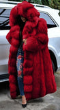 hulianfu Fashion Long Winter Hooded Faux Fur Coat Loose Thick Warm  Artificial Fur Jacket Women Full Sleeve Outerwear Coats