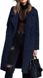 hulianfu Women's Fuzzy Fleece Lapel Open Front Long Cardigan Coat Faux Fur Warm Winter Outwear Jackets Jacket Women  Plus Size Fur Coat