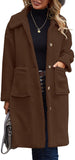 hulianfu Women's Fuzzy Fleece Lapel Open Front Long Cardigan Coat Faux Fur Warm Winter Outwear Jackets Jacket Women  Plus Size Fur Coat