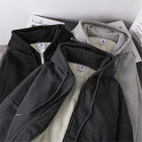 hulianfu Jacket women solid color hoodies autumn winter imitation lamb wool korean loose plus velvet thick zipper sweatshirt tops