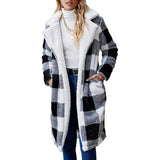 hulianfu Women's Fuzzy Fleece Lapel Open Front Long Cardigan Coat Faux Fur Warm Winter Outwear Jackets Jacket Women  Plus Size Fur Coat