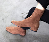 hulianfu new spring shoes Women Boots plus size stretch boots casual flock European and American boots women Pigskin lining insole