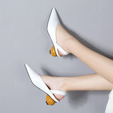 New Pebble Heel Fashion Women Shoes Elegant Pointed Toe Women Summer Shoes Egg Heel Ladies Sandals Brand Footwear Woman