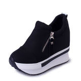 hulianfu platform sneakers women shoes red casual shoes comfortable platform shoes heels black canvas shoes women invisible wedge sneaker