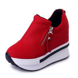 hulianfu platform sneakers women shoes red casual shoes comfortable platform shoes heels black canvas shoes women invisible wedge sneaker