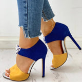 hulianfu New Summer High Heels Pumps Sandals Shoes Woman Fashion Sexy Ladies Increased Stiletto Super Peep Toe Shoes