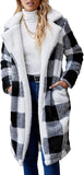 hulianfu Women's Fuzzy Fleece Lapel Open Front Long Cardigan Coat Faux Fur Warm Winter Outwear Jackets Jacket Women  Plus Size Fur Coat
