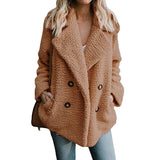 hulianfu Teddy Coat Women Faux Fur Coats Long Sleeve Fluffy Fur Jackets Winter Warm Female Jacket Oversized Women Casual Winter Coat