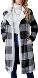 hulianfu Women's Fuzzy Fleece Lapel Open Front Long Cardigan Coat Faux Fur Warm Winter Outwear Jackets Jacket Women  Plus Size Fur Coat