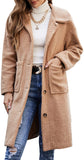hulianfu Women's Fuzzy Fleece Lapel Open Front Long Cardigan Coat Faux Fur Warm Winter Outwear Jackets Jacket Women  Plus Size Fur Coat