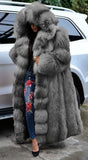 hulianfu Fashion Long Winter Hooded Faux Fur Coat Loose Thick Warm  Artificial Fur Jacket Women Full Sleeve Outerwear Coats