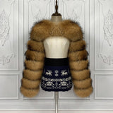 Natural Winter Real Raccoon Coat Plus Size Clothes Women Big Fluffy Real Fur Coats  New Style Jacket
