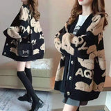 hulianfu Loose Sweater Oversize Woman Christmas Sweater Coat Korean Fashion Sweet Cardigans For Women  Thick Winter Clothes Knitted