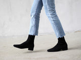 hulianfu new spring shoes Women Boots plus size stretch boots casual flock European and American boots women Pigskin lining insole