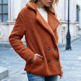 hulianfu Teddy Coat Women Faux Fur Coats Long Sleeve Fluffy Fur Jackets Winter Warm Female Jacket Oversized Women Casual Winter Coat