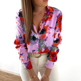 New Floral Blouse Women Turn-down Collar Short Sleeve Fashion Plus Size Casual Blouses Elegant Lady Office Work Shirts Tops