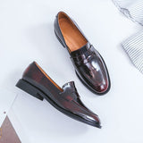 hulianfu ladies Leather shoes British style plus size 22-26.5cm women pumps loafers lazy shoes womens platform heels black shoes