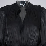 New women's clothing V-neck high-end lantern sleeves ruffle edge dress mercerized gentle wind long dress