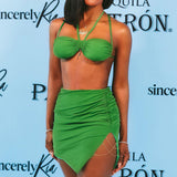 2025 sexy babes chest wrap two-piece set  summer new strap neck small suspender split skirt suit women