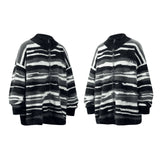 6011 n popular autumn and winter retro sweater men's camouflage striped men's and women's premium knitted sweater zipper jacket