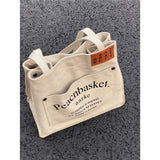 HULIANFU 2025 Large capacity bag female Korean version ins college student class schoolbag simple literary canvas shoulder bag tote bag female