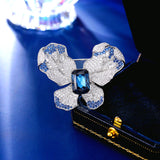2025 Japan and South Korea luxury shining zircon micro-inlaid diamond butterfly brooch temperament coat coat suit brooch pin accessories