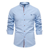 HULIANFU 2025 Spring and summer new trendy business shirt men's cotton and linen casual Japanese fashion solid color long-sleeved shirt men's beauty size