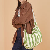 HULIANFU 2025 Korean ins milk white premium cloud bag gentle and sweet texture pleated large capacity dumpling bag female