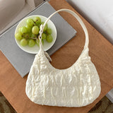HULIANFU 2025 Cream Puff Bag Girl Cloud Bag New  Folds Niche Summer Premium Textured Underarm Bag Women