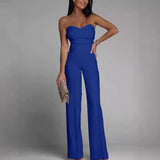 HULIANFU Cross-border spring and summer new women's clothing, Popularan, 2025n Popular trade,  new sexy slim tube top straight jumpsuit